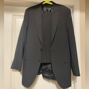 Black two piece suit with jacket and pants